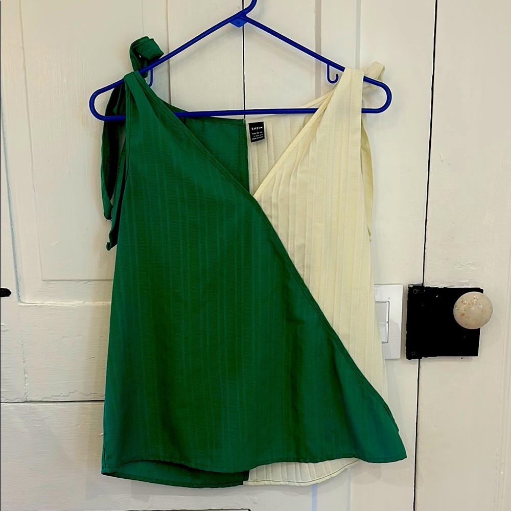 SHEIN Green and Cream tank